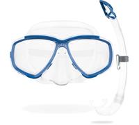 Cressi Combo Set Estrella + Mexico Conjunto Combinado de máscara de Buceo y Snorkel, Perla México, Unisex Adulto, Transparente/Azul, Talla Única