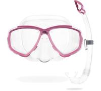 Cressi Combo Set Estrella + Mexico Conjunto Combinado de máscara de Buceo y Snorkel, Perla México, Unisex Adulto, Transparente/Rosa, Talla Única