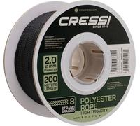 Cressi dal 1946 - Line for Reel Ø2mm Black 200m - Bobina 200m Cabo Ø2mm de poliéster Superresistente para Carrete de Fusil, Negro, Adultos