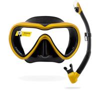 CRESSI desde 1946-A1 Anti Fog+Epsilon SPE Dry Conjunto Snorkeling Negro/Dorado