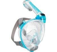 Cressi desde 1946 - Duke Action Full Face Mask - Máscara Integral CO2 Safe, Amplio Visión y Tratamiento Antiniebla, Tubo Dry y Soporte para Action CAM - Transparente/Aguamarina - M/L - Unisex