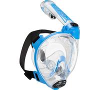 CRESSI Desde 1946 - Duke Action Full Face Mask - Máscara Integral CO2 Safe, Amplio Visión y Tratamiento Antiniebla, Tubo Dry y Soporte para Action CAM - Transparente/Azul - M/L - Unisex