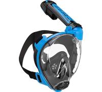 Cressi desde 1946 - Duke Action Full Face Mask - Máscara Integral CO2 Safe, Amplio Visión y Tratamiento Antiniebla, Tubo Dry y Soporte para Action CAM - Negro/Azul - M/L - Unisex