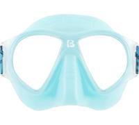 Cressi desde 1946 - Force Mask - Máscara con Lentes de Policarbonato y Facial TPR para Buceo, Natación en Superficie y Vacaciones en la Playa - Ice Cyan_Correa elástica Azul Coral - Talla Única