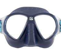 Cressi desde 1946 - Force Mask - Máscara con Lentes de Policarbonato y Facial TPR para Buceo, Natación en Superficie y Vacaciones en la Playa - Azul Marino_Correa elástica Azul Coral - Talla Única