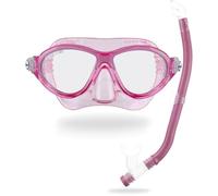 Cressi desde 1946 - Moon Kid + Top - Set Combinado Máscara Moon y Tubo de Snorkel Top, Ideal para Buceo y Snorkel - Rosa/Blanco - Talla Única