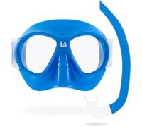 Cressi desde 1946 - Nautilus Combo Kid - Máscara Brezzy Lentes Policarbonato + Esnórquel Mini Vibe Tubo TPR y Boquilla Silicona Ideal para Snorkel y Natación en Superficie - Ice Shark_Talla Única