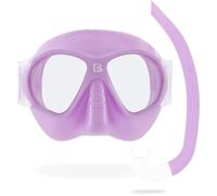 Cressi desde 1946 - Nautilus Combo Kid - Máscara Brezzy Lentes Policarbonato + Esnórquel Mini Vibe Tubo TPR y Boquilla Silicona Ideal para Snorkel y Natación en Superficie - Jelly Bubble_Talla Única