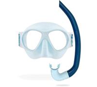 Cressi desde 1946 - Nautilus Combo Kid - Máscara Brezzy Lentes Policarbonato + Esnórquel Mini Vibe Tubo TPR y Boquilla Silicona Ideal para Snorkel y Natación en Superficie - Acqua Camo_Talla Única