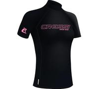 Cressi desde 1946 - Sentinel Lady - Camiseta de Manga Corta Protección Solar UPF 50+, Sechado Rápido, Natación Surf Buceo Pesca Playa Piscina y Deportes Acuáticos - Negro/Rosa - S/2_Mujer
