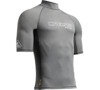 Cressi desde 1946 - Sentinel Man - Camiseta de Manga Corta Protección Solar UPF 50+, Sechado Rápido, Natación Surf Buceo Pesca Playa Piscina y Deportes Acuáticos - Gris/Blanco - L/4_Hombre