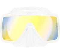 Cressi desde 1946 - SF1 Mask - Máscara Cuadrada sin Marco con Lente Templada Ideal para Buceo Apnea y Snorkeling - Transparente_Lentes 380 UV Amarillo/Azul - Talla Única Unisex