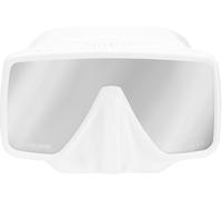 Cressi desde 1946 - SF1 Mask - Máscara Cuadrada sin Marco con Lente Templada Ideal para Buceo Apnea y Snorkeling - Blanco_Lentes Spectra Espejadas Plata - Talla Única Unisex
