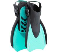 CRESSI Desde 1946 - Star Fins - Aletas Compactas Ajustables, Potente Pala Ventilada, Cómoda Zapata, Ideales para Nadar, Snorkel y Viajar - Negro/Verde Agua - XS_EU 35/39 - Adultos