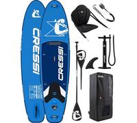 Cressi desde 1946 - Ultra Isup Kayak Set - Tabla de Sup Hinchable para Adultos con Silla Estable Resistente Incluye Accesorios Remo Aleta Inflador Leash y Bolsa - Azul - 320x81x8 cm MAX 130 kg