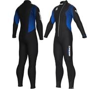 CRESSI Desde 1946 Velvet Man-Traje Monopieza Hombre-Neopreno Biforrado 3mm Ultra Stretch con Cremallera Diagonal Frontal para Ponerse y Quitarse Fácilmente-Negro/Azul-S/2