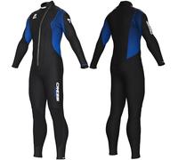 CRESSI Desde 1946 Velvet Man-Traje Monopieza Hombre-Neopreno Biforrado 3mm Ultra Stretch con Cremallera Diagonal Frontal para Ponerse y Quitarse Fácilmente-Negro/Azul-M/3