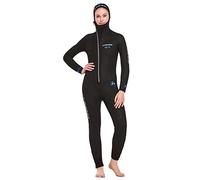 Cressi Diver Lady Monopiece Wetsuit Traje de Buceo de Una Pieza para Mujer, Disponible en 5 mm/7 mm, Women's, Negro/Azul, M/3