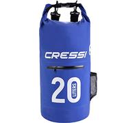 Cressi Premium Bolsa Seca Impermeable Multiuso con Bolsillo Zip y Portabotellas, Unisex Adulto, Azul, 20 L