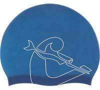 Cressi Eddie Swim Cap - Gorro de Natación Unisex, Azul/Blanco, Talla única