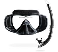 CRESSI Estrella & Gamma Black/Black - Conjunto Máscara Estrella + Tubo Gamma para Buceo y Snorkel, Negro/Negro, Talla Única, Unisex