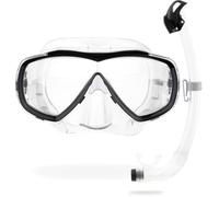 Cressi Estrella + Seal Dry Combo Clear/Black - Set Combo para Adultos Máscara Estrella e Innovador Snorkel Seal Dry, Buceo e Snorkeling, Transparente/Negro, Talla Única