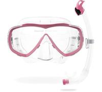 Cressi Estrella + Seal Dry Combo Clear/Pink - Set Combo para Adultos Máscara Estrella e Innovador Snorkel Seal Dry, Buceo e Snorkeling, Transparente/Rosa, Talla Única