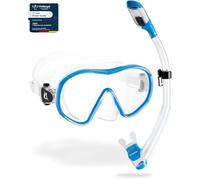 CRESSI Supernova Dry Combo Clear/Blue Conjunto Máscara F-Dual y Tubo Seco para Apnea, Snorkeling y Buceo, Unisex-Adult, Transparente/Azul, Talla única