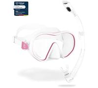 CRESSI Supernova Dry Combo Pink/Clear White Conjunto Máscara F-Dual y Tubo Seco para Apnea, Snorkeling y Buceo, Unisex-Adult, Blanco Rosa/Transparente Blanco, Talla única