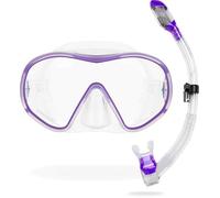 CRESSI F-Dual+Supernova Dry Set Conjunto de Snorkeling-Claro/Morado