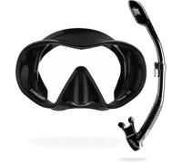 CRESSI F-Dual+Supernova Dry Set Conjunto de Snorkeling-Negro/Negro