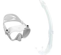 Cressi F1 Mask Máscara Monocristal Tecnología Frameless, Unisex, Blanco + Mexico Tubo De Snorkel, Unisex-Adult, Transparent