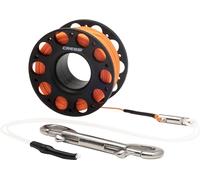 CRESSI Finger Spool w/SS Bolt Snap Black - Carrete de Dedo Técnico Completo con Línea y Clip de Mosquetón para Buceo, Negro, Unisex