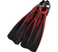Cressi Frog Fins - Aletas Ajustables de Talón Abierto para Submarinismo y Snorkel, Negro/Rojo, M/L, Adulto Unisex