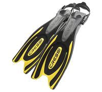 Cressi Frog Plus Fins - Aletas de Buceo Unisex Adultos, Negro/Amarillo, L-XL