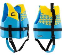 CRESSI Froggy Neoprene Swim Vest - Chaleco de Natación para Niños Equipado con Dos Asas - Una Ayuda Excelente para Flotar y Mantener el Equilibrio en el Agua - Azul/Amarillo M - 3/6 Años