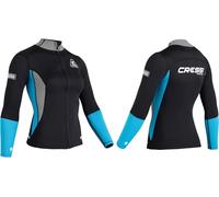 Cressi Guardian Lady Neoprene Jacket Black/Aquamarine 2mm L/4 - Chaqueta de Neopreno de 2 mm, para Natación, Snorkel, Sup, Surf, Kayak y Otros Deportes Acuáticos, Negro/Aguamarina, L/4, Mujer