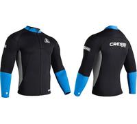 CRESSI Guardian Man Neoprene Jacket Black/Azule 2mm S/2 - Chaqueta de Neopreno de 2 mm, para Natación, Snorkel, Sup, Surf, Kayak y Otros Deportes Acuáticos, Negro/Azul, S/2, Uomo