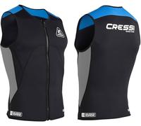 CRESSI Guardian Zipper Vest Chaleco de Neopreno de 2 mm con Cremallera, Men's, Negro/Azul, 3XL/7