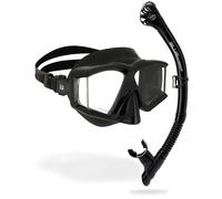 CRESSI Horizion+Scilla Combo Set Máscara y Tubo Snorkel, Unisex-Adult, Negro/Negro, Talla Única
