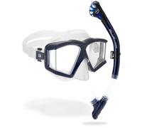 CRESSI Horizion+Scilla Combo Set Máscara y Tubo Snorkel, Unisex-Adult, Transparente/Azul Marino, Talla Única