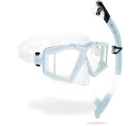 CRESSI Horizion+Scilla Combo Set Máscara y Tubo Snorkel, Unisex-Adult, Transparente/Cian Hielo, Talla Única