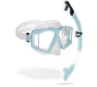 CRESSI Horizion+Scilla Combo Set Máscara y Tubo Snorkel, Unisex-Adult, Transparente/Cian Hielo, Talla Única
