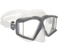CRESSI Horizon Mask Clear/Graphite - Máscara Unisex para Buceo y Snorkeling Equipada con 4 Lentes Templadas Separadas para una Visión Panorámica sin Interrupciones, Transparente/Grafito