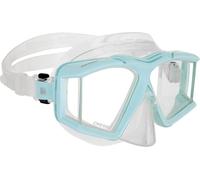 CRESSI Horizon Mask Clear/Ice Cyan - Máscara Unisex para Buceo y Snorkeling Equipada con 4 Lentes Templadas Separadas para una Visión Panorámica sin Interrupciones, Transparente/Cian Hielo