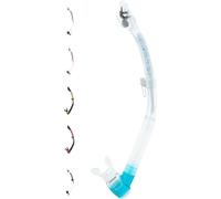 CRESSI Itaca Ultra Dry Snorkel Clear/Aquamarine - Tubo Snorkel Dry para Buceo Apnea Snorkeling, Transparente/Azul Marino, Talla única, Unisex