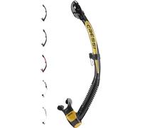 Cressi Itaca Ultra Dry Snorkel - Tubo Respirador Seco, para Buceo y Esnórquel, Negro/Dorado, Talla Única, Unisex Adulto