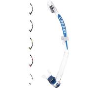 Cressi Itaca Ultra Dry Snorkel - Tubo Respirador Seco, para Buceo y Esnórquel, Transparente/Azul Metalizado, Talla Única, Unisex Adulto