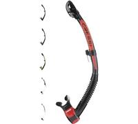 Cressi Itaca Ultra Dry Snorkel - Tubo seco para Buceo y Snorkel, Negro/Rojo, Talla única, Unisex Adultos