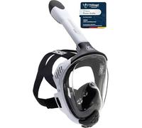 CRESSI Java Full Face Mask White/Black L/XL - Máscara Integral para Snorkeling, Lente Ultra Clara Antivaho, 100% Silicona, Tubo Seco con Válvulas de Seguridad, Blanco/Negro, L/XL